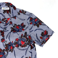 Navy and Red Floral Kitenge Camp Shirt