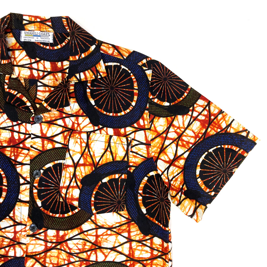 Orange Slices Kitenge Camp Shirt