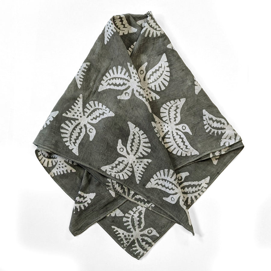 Olive Gray Square Scarf